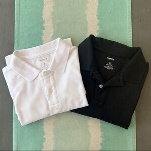 Sonoma Lot of 2 Short Sleeve Polo Shirts Black & White Size Small